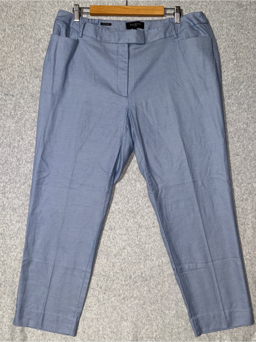 Talbots Men's Pale Blue Micro-Pattern Dress Pants